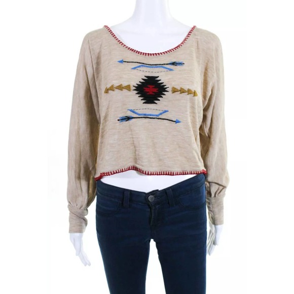 AsIs Los Angeles Long Sleeve Embroidered Top - Picture 1 of 5